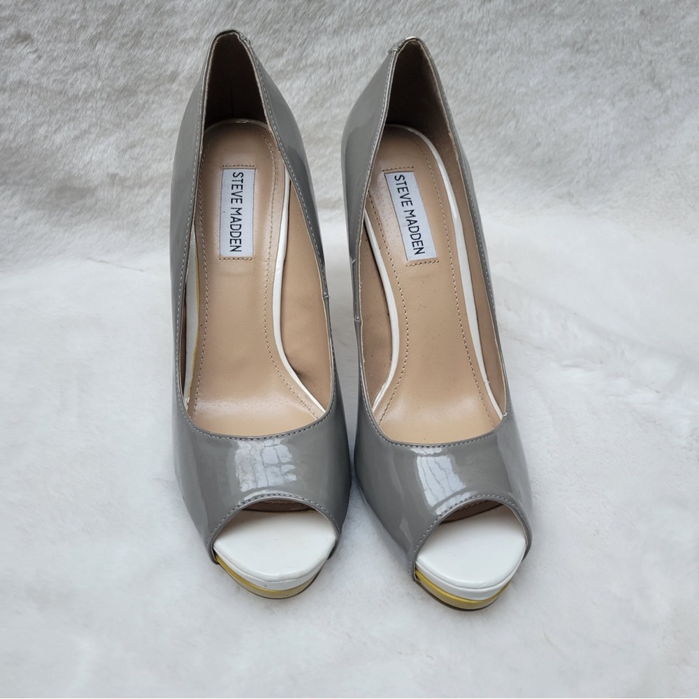 9.5 Steve Madden Peep Toe Patent Leather Heels